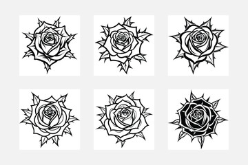 Easy simple outline of roses artwork for all ages
