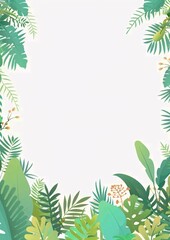 Tropical Leaves Frame.