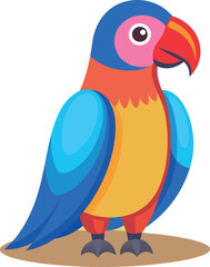 a cute and beautiful parrot bird macaw vector art flat design and background illustrations