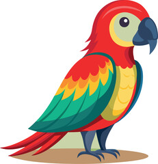 a cute and beautiful parrot bird macaw vector art flat design and background illustrations
