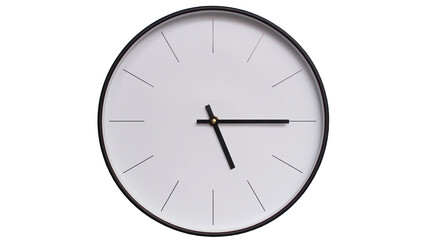 Minimalist White face and Black frame Wall Clock on White background - Perfect for Time Management...