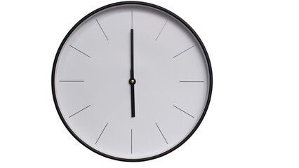 Minimalist White face and Black frame Wall Clock on White background - Perfect for Time Management...