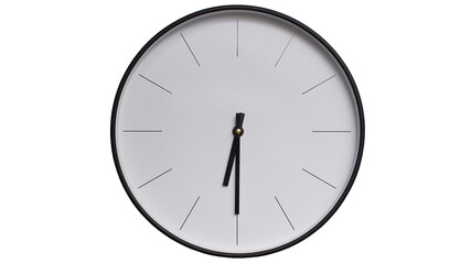 Minimalist White face and Black frame Wall Clock on White background - Perfect for Time Management...