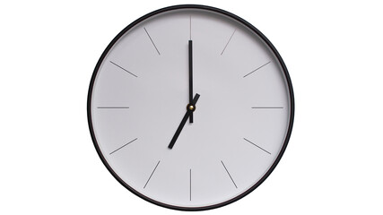 Minimalist White face and Black frame Wall Clock on White background - Perfect for Time Management...