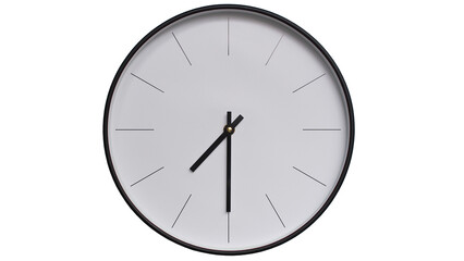 Minimalist White face and Black frame Wall Clock on White background - Perfect for Time Management...