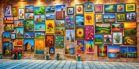 Naklejka premium A picture on a wall informative Vibrant engaging AI-Generated Content