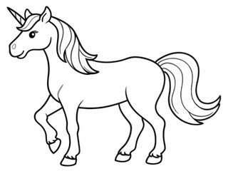 Line art of unicorn. Unicorn coloring page 