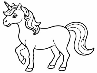 Line art of unicorn. Unicorn coloring page 