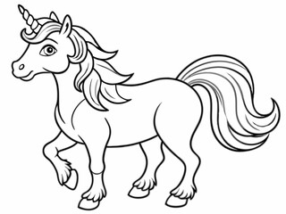 Line art of unicorn. Unicorn coloring page 
