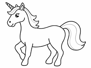 Line art of unicorn. Unicorn coloring page 