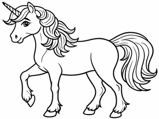Line art of unicorn. Unicorn coloring page 