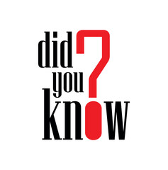 did you know sign on white background	