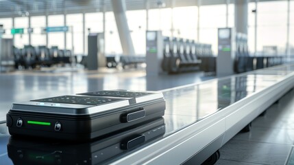 Obraz premium Effortless Travel HighTech Luggage Scale at Airport SelfService Station