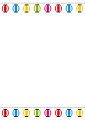 提灯　カラフル　フレーム　お祭り　縦長