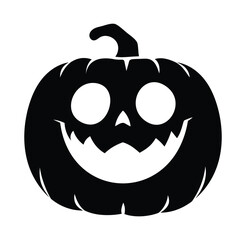 Halloween pumpkin with happy expression. Vector cartoon character silhouette illustration