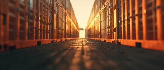 Fototapeta premium Freight operations in an ultramodern supernatural scene are streamlined with smart containers and realtime tracking