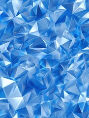 Obraz premium Vibrant blue geometric pattern featuring a mix of sharp and smooth facets, ideal for backgrounds and creative designs.