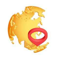 Geo mark pointer on planet earth. Navigation concept