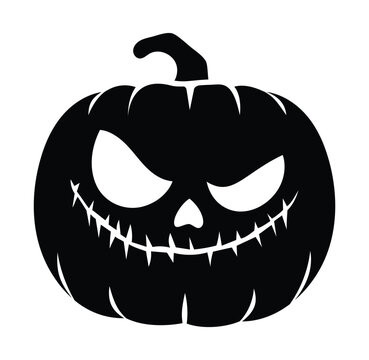 recommend clip art: Spooky halloween pumpkin. Jack o lantern. Vector cartoon character silhouette illustration