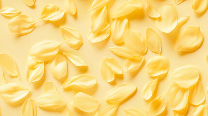 Obraz premium a seamless pattern of scattered sunflower petals. closeup texture of soft petals in various angles and positions.