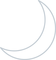 silver Half Moon Crescent moon doodle illustration