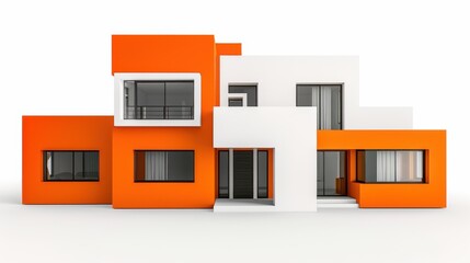 Fototapeta premium Contemporary home design featuring clean lines and a vibrant aesthetic, ideal for modern living in a minimalistic style.