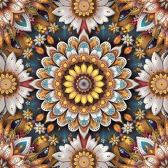 Exquisite Floral Repeat seamless pattern of real flowers. abstract colorful flowers background.	