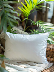 One rectangular white pillow