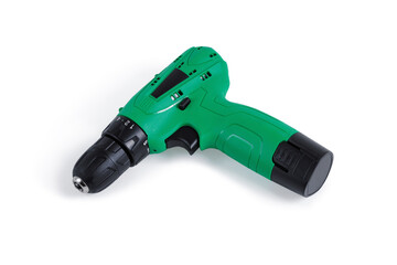 Green cordless screwdriver.
