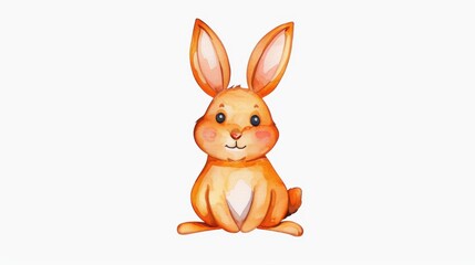 Charming watercolor rabbit illustration brings forest life to your space with its playful and vibrant design. Perfect for kids rooms