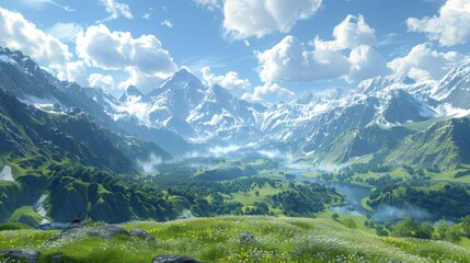 Obraz premium The Swiss Alps, Switzerland - Majestic mountain ranges and alpine scenery