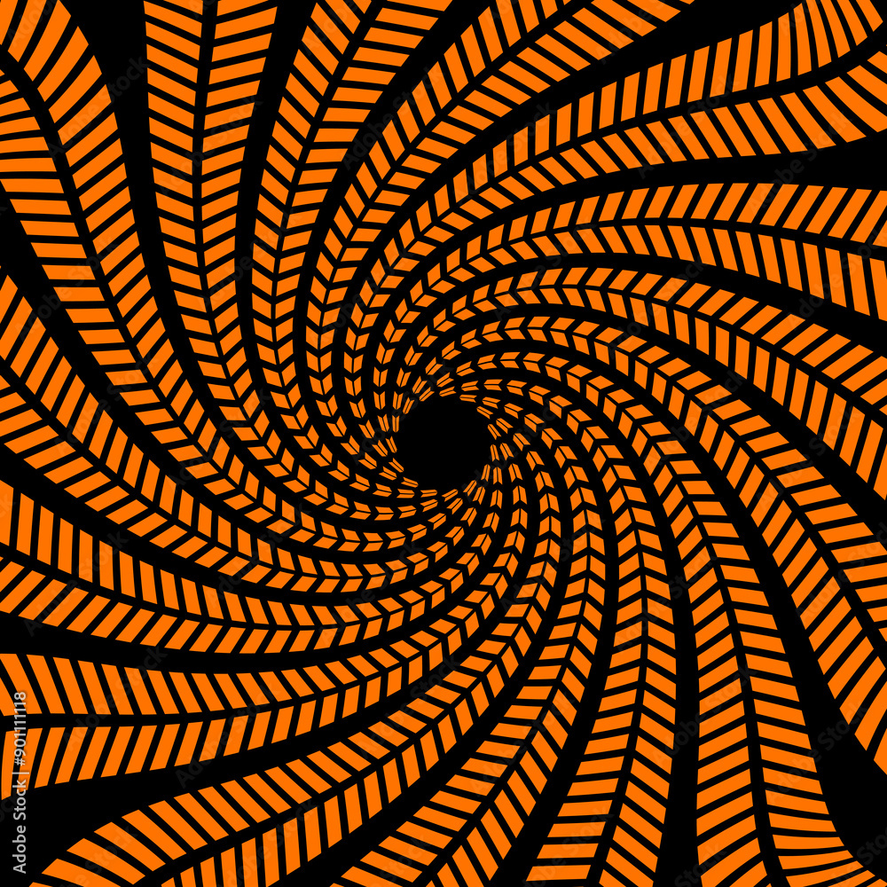 Leinwandbilder psychedelic hypnotic halloween spiral pattern. vector optical illusion background with swirled vorte