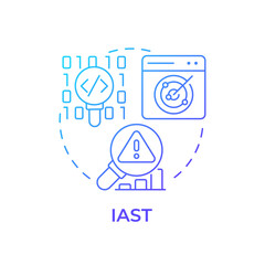 IAST blue gradient concept icon. Application security, encryption. Testing method. Round shape line illustration. Abstract idea. Graphic design. Easy to use in infographic, presentation