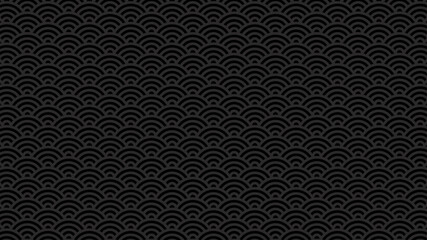 青海波　黒　背景　シンプル　ベクター