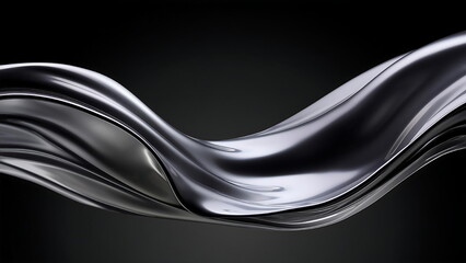 Abstract Black and Silver Wavy Surface