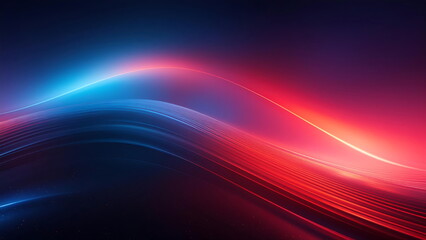 Abstract Curved Lines with Red and Blue Glow