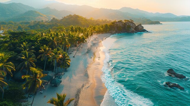 Parque Nacional Natural Tayrona (Colombia): Featuring pristine beaches, lush jungles, and ancient ruins, this park offers a diverse and picturesque landscape