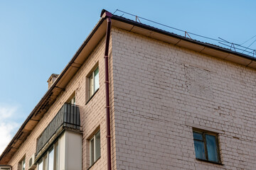 Old building with windows. High quality photo