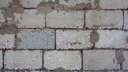 Aged Grey Concrete Blocks Wall Texture Full Frame