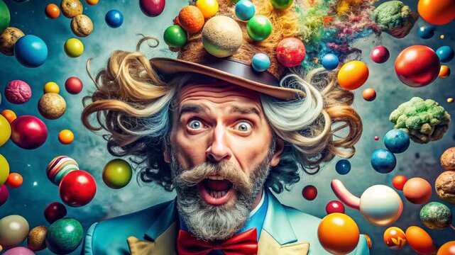 funny clown with a ball