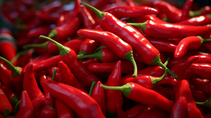 A cluster of small, vibrant red chili peppers.
