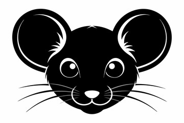 Mouse head silhouette vector illustration 