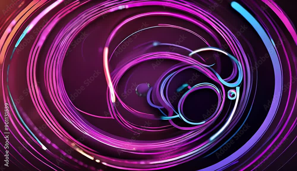 Wall mural vector background circles neon template abstract