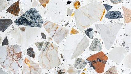 Seamless colorful gray granite terrazzo flooring texture. marble texture and background. luxurious background, terrazzo floor tile on cement surface. distressed old textured stained paper design