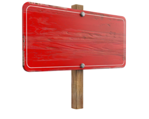 Isolated Red Street Sign PNG, Crisp and clear street sign image on a transparent background
