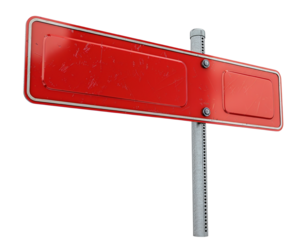 Isolated Red Street Sign PNG, Crisp and clear street sign image on a transparent background