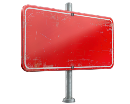 Isolated Red Street Sign PNG, Crisp and clear street sign image on a transparent background