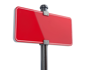 Isolated Red Street Sign PNG, Crisp and clear street sign image on a transparent background