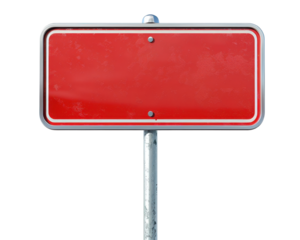 Isolated Red Street Sign PNG, Crisp and clear street sign image on a transparent background