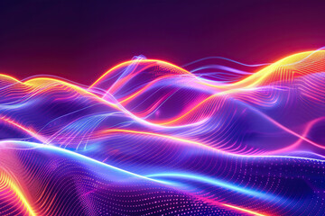 Obraz premium Beautiful texture surface neon wave, design natural abstract background
